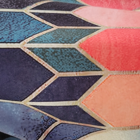 💗 Beautiful! Multicolor Geometric Sleeveless V-Neck Top Shirt M - Picture 4 of 13